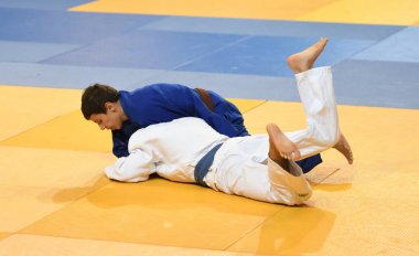 Orenburg, Rusya Federasyonu - 21 Ekim 2016: Boys rekabet Judo