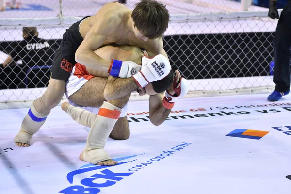 Orenburg, Rússia - 18 de fevereiro de 2017 ano: Os lutadores competem em artes marciais mistas — Fotografia de Stock