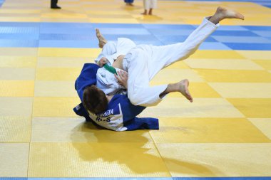 Orenburg, Rusya Federasyonu - 21 Ekim 2016: Boys rekabet Judo