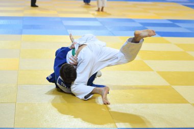 Orenburg, Rusya Federasyonu - 21 Ekim 2016: Boys rekabet Judo