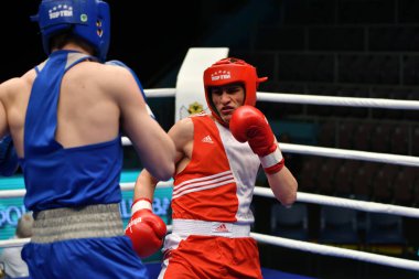 Orenburg, Rusya Federasyonu-Mayıs 7, 2017 yıl: çocuklar boksörler rekabet