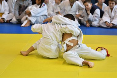 Orenburg, Rusya Federasyonu - 05 Kasım 2016: Boys rekabet Judo