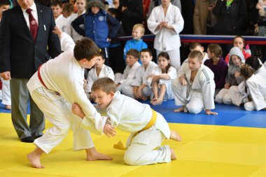 Orenburg, Rusya Federasyonu - 05 Kasım 2016: Boys rekabet Judo