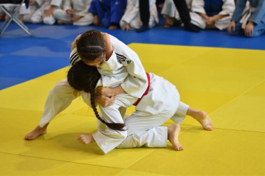 Orenburg, Rusya Federasyonu - 05 Kasım 2016: kız rekabet Judo
