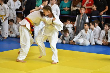 Orenburg, Rusya Federasyonu - 05 Kasım 2016: kız rekabet Judo