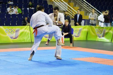 Orenburg, Rusya Federasyonu - 5 Şubat 2017 yıl: Boys rekabet içinde karate 