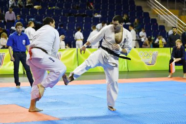 Orenburg, Rusya Federasyonu - 5 Şubat 2017 yıl: Boys rekabet içinde karate 