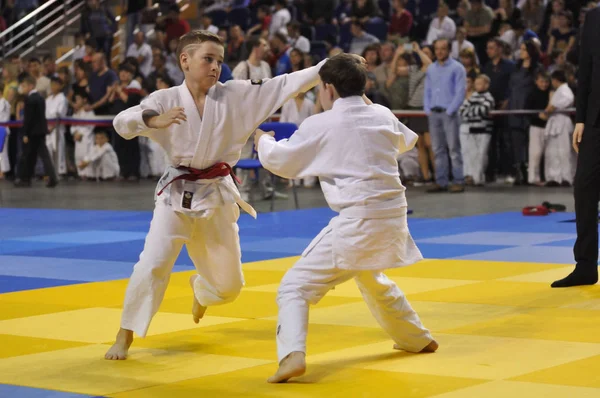 Orenburg, Russia - 16 April 2016: Boys compete in Judo — Stock Photo, Image