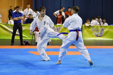 Orenburg, Rusya Federasyonu - 5 Şubat 2017 yıl: Boys rekabet içinde karate 