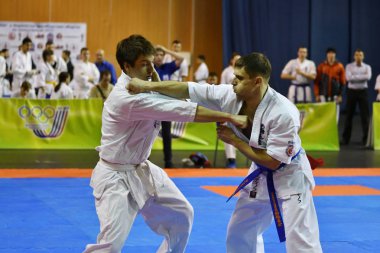 Orenburg, Rusya Federasyonu - 5 Şubat 2017 yıl: Boys rekabet içinde karate 