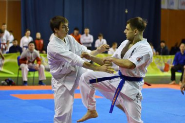 Orenburg, Rusya Federasyonu - 5 Şubat 2017 yıl: Boys rekabet içinde karate 