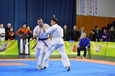 Orenburg, Rusya Federasyonu - 5 Şubat 2017 yıl: Boys rekabet içinde karate 