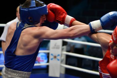 Orenburg, Rusya Federasyonu-Mayıs 7, 2017 yıl: çocuklar boksörler rekabet