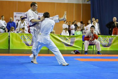 Orenburg, Rusya Federasyonu - 5 Şubat 2017 yıl: Boys rekabet içinde karate 
