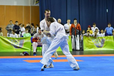 Orenburg, Rusya Federasyonu - 5 Şubat 2017 yıl: Boys rekabet içinde karate 