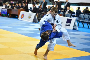 Orenburg, Rusya Federasyonu - 21 Ekim 2016: Boys rekabet Judo