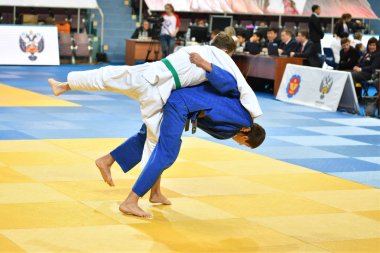 Orenburg, Rusya Federasyonu - 21 Ekim 2016: Boys rekabet Judo