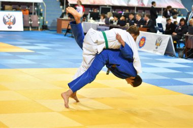 Orenburg, Rusya Federasyonu - 21 Ekim 2016: Boys rekabet Judo