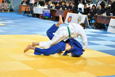 Orenburg, Rusya Federasyonu - 21 Ekim 2016: Boys rekabet Judo