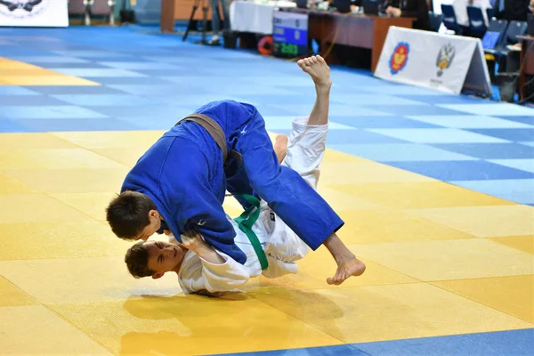 Orenburg, Rusia - 21 de octubre de 2016: Los niños compiten en Judo —  Fotos de Stock