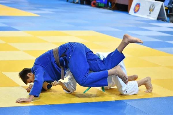 Orenburg, Rusya Federasyonu - 21 Ekim 2016: Boys rekabet Judo