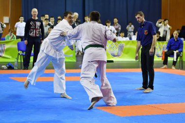 Orenburg, Rusya Federasyonu - 5 Şubat 2017 yıl: Boys rekabet içinde karate 