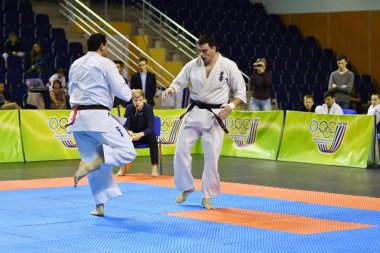 Orenburg, Rusya Federasyonu - 5 Şubat 2017 yıl: Boys rekabet içinde karate 