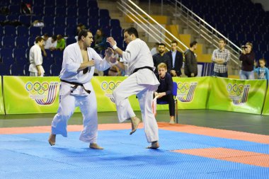 Orenburg, Rusya Federasyonu - 5 Şubat 2017 yıl: Boys rekabet içinde karate 