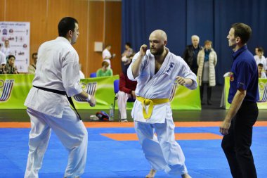 Orenburg, Rusya Federasyonu - 5 Şubat 2017 yıl: Boys rekabet içinde karate 