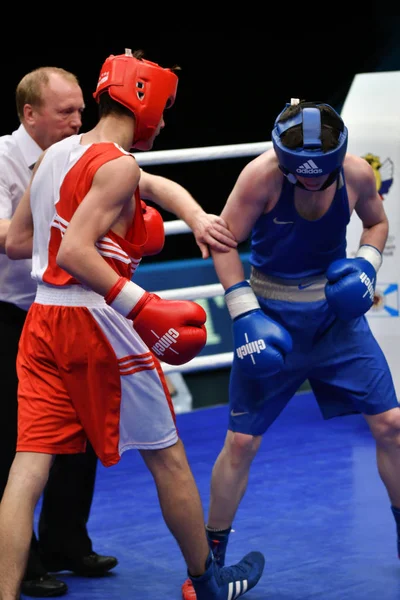 Orenburg, Rusya Federasyonu-Mayıs 7, 2017 yıl: çocuklar boksörler rekabet