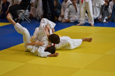 Orenburg, Rusya Federasyonu - 05 Kasım 2016: Boys rekabet Judo