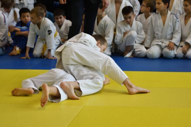 Orenburg, Rusya Federasyonu - 05 Kasım 2016: Boys rekabet Judo