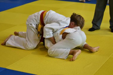 Orenburg, Rusya Federasyonu - 05 Kasım 2016: Boys rekabet Judo