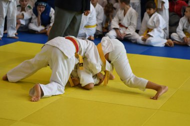 Orenburg, Rusya Federasyonu - 05 Kasım 2016: Boys rekabet Judo
