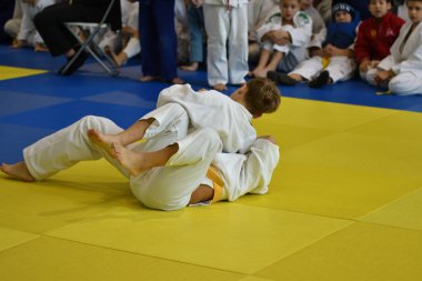Orenburg, Rusya Federasyonu - 05 Kasım 2016: Boys rekabet Judo