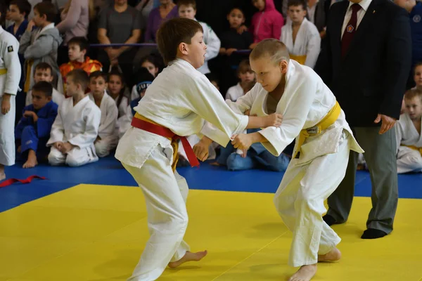 Orenburg, Russia - 05 novembre 2016: I ragazzi gareggiano nel Judo — Foto Stock