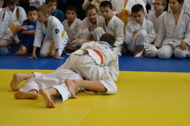 Orenburg, Rusya Federasyonu - 05 Kasım 2016: Boys rekabet Judo