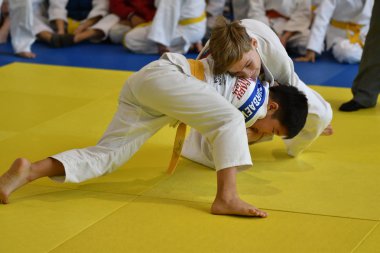 Orenburg, Rusya Federasyonu - 05 Kasım 2016: Boys rekabet Judo