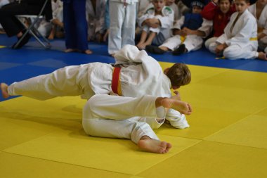 Orenburg, Rusya Federasyonu - 05 Kasım 2016: Boys rekabet Judo
