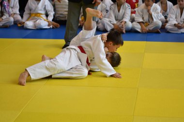 Orenburg, Rusya Federasyonu - 05 Kasım 2016: Boys rekabet Judo
