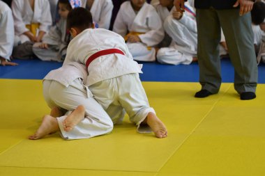 Orenburg, Rusya Federasyonu - 05 Kasım 2016: Boys rekabet Judo