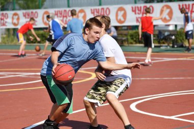 Orenburg, Rusya Federasyonu - 30 Temmuz 2017 yıl: millet sokak basketbol oyun
