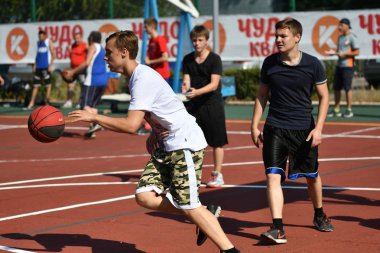 Orenburg, Rusya Federasyonu - 30 Temmuz 2017 yıl: millet sokak basketbol oyun