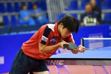 Orenburg, Rusya Federasyonu - 28 Eylül 2017 yıl: çocuk oyun Masa Tenisi rekabet