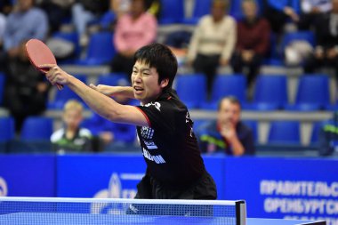 Orenburg, Rusya Federasyonu - 28 Eylül 2017 yıl: çocuk oyun Masa Tenisi rekabet