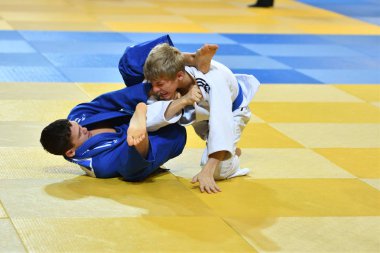 Orenburg, Rusya Federasyonu - 21 Ekim 2016: Boys rekabet Judo