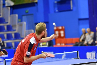 Orenburg, Rusya Federasyonu - 28 Eylül 2017 yıl: çocuk oyun Masa Tenisi rekabet