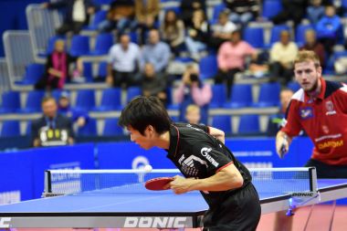 Orenburg, Rusya Federasyonu - 28 Eylül 2017 yıl: çocuk oyun Masa Tenisi rekabet