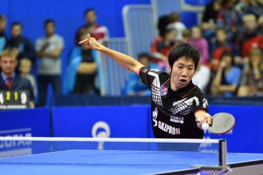 Orenburg, Rusya Federasyonu - 28 Eylül 2017 yıl: çocuk oyun Masa Tenisi rekabet