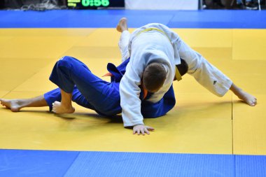 Orenburg, Rusya Federasyonu - 21 Ekim 2017: Boys rekabet Judo